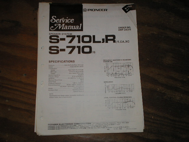 S-710 S-710L S-710G Speaker System Service Manual  Pioneer