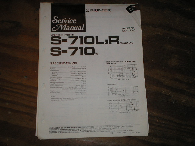 S-710 S-710L S-710G Speaker System Service Manual ARP-243