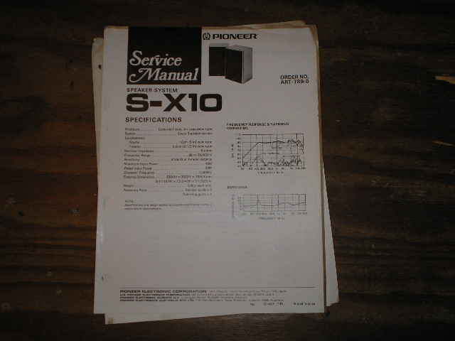 S-X10 Speaker Service Manual  Pioneer