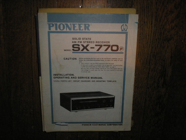 SX-770 SX-770F Receiver Service Manual