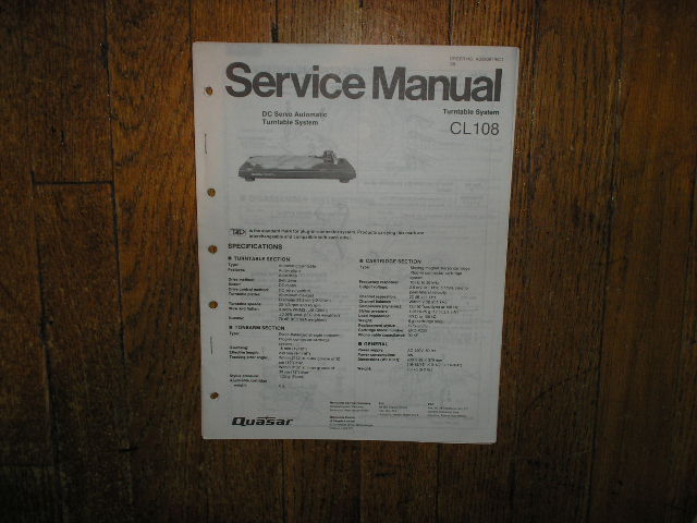 CL108 Turntable Service Manual