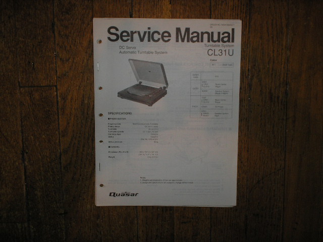 CL31U Turntable Service Manual