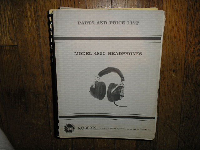 4850 Stereo Headphones Service Manual