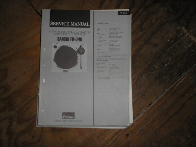 FR-D40 Turntable Service Manual