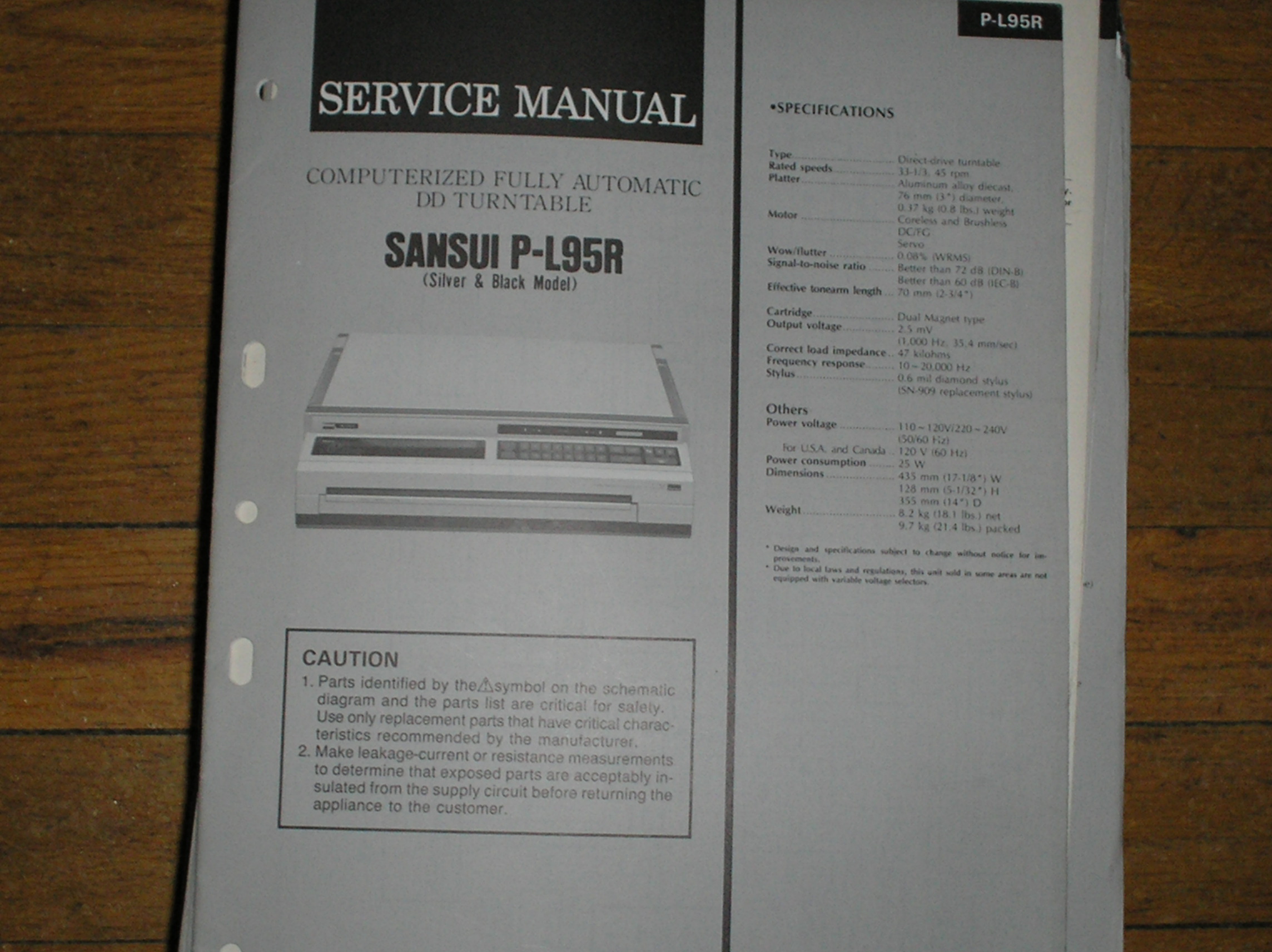 P-L95R Turntable Service Manual
