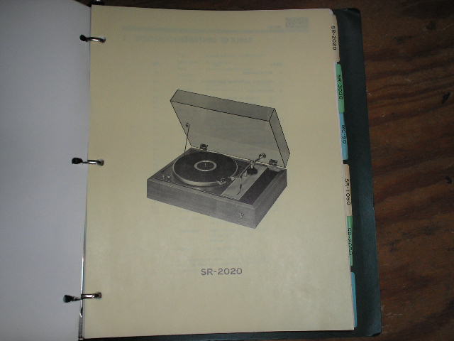 SR-2020 Turntable Service Manual from a Turntable Service Binder