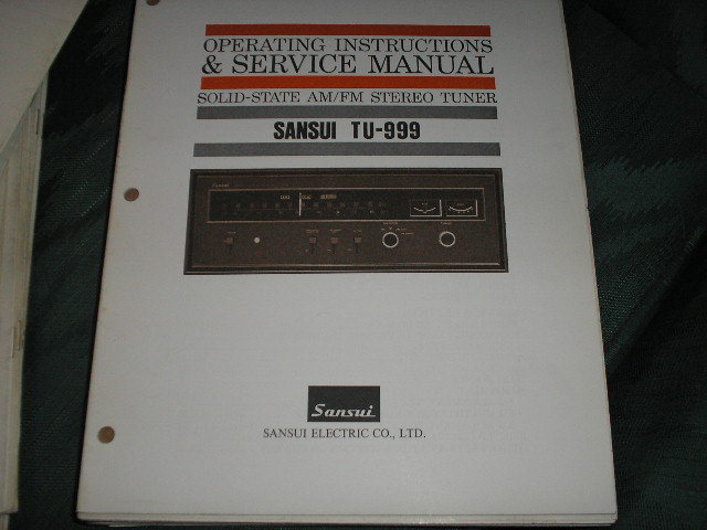 TU-999 Tuner Operating Instruction Manual  Sansui 