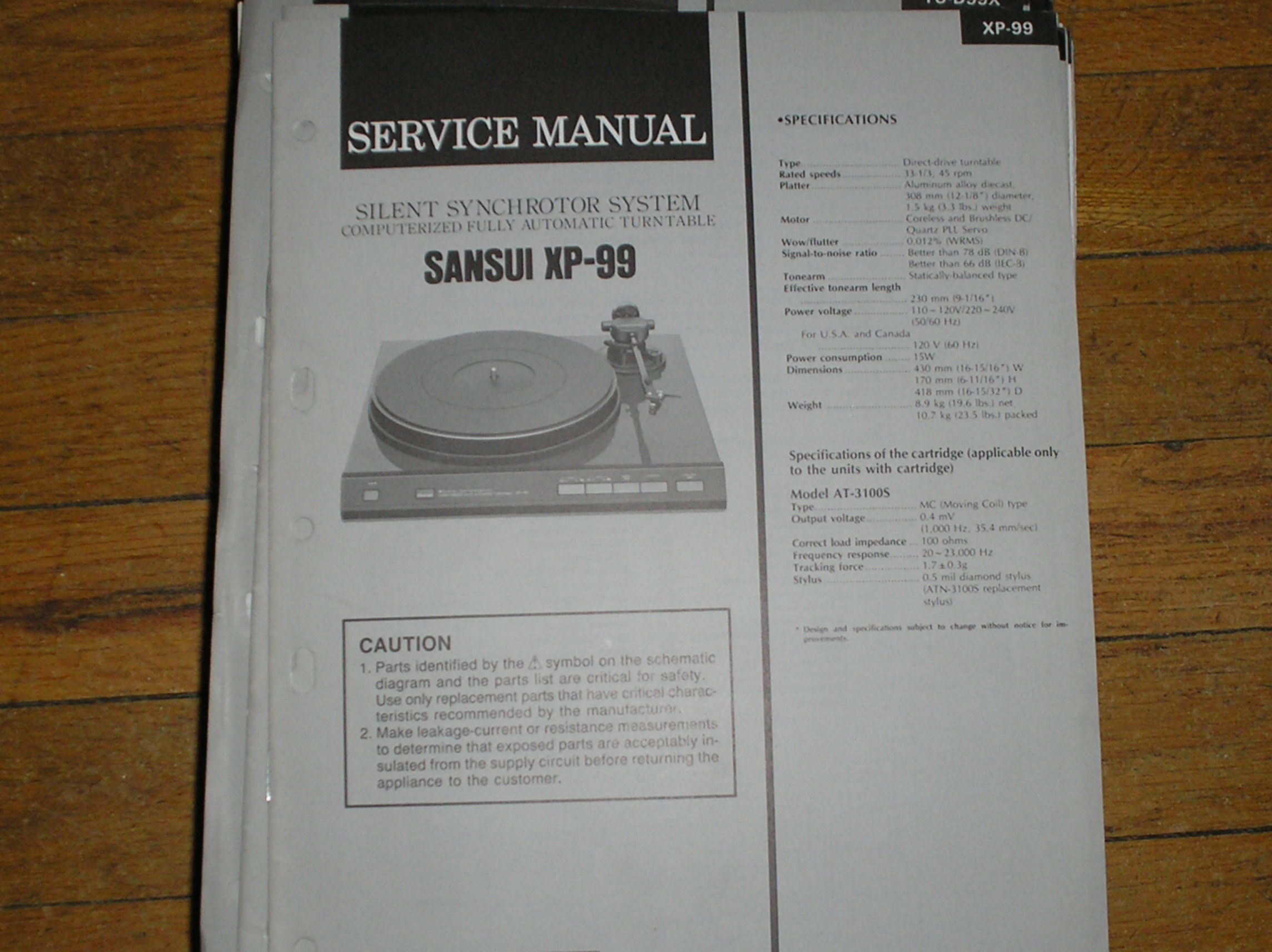 XP-99 Turntable Service Manual 
