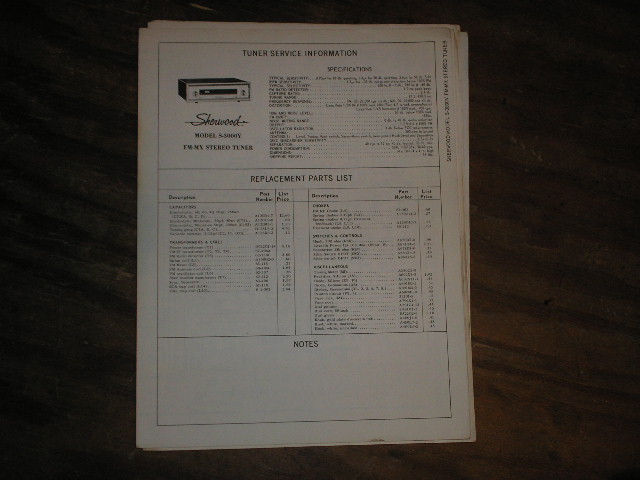 S-3000 V Tuner Service Manual 3 for Serial no 346827 to 348326  Sherwood 