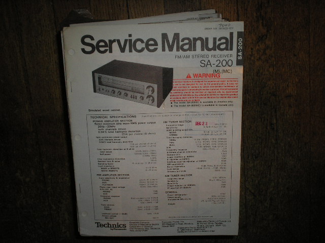 SA-200 Receiver Service Manual