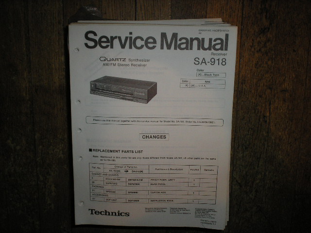 SA-918 Receiver Service Manual  Technics 