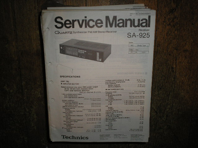 SA-925 Receiver Service Manual  Technics 
