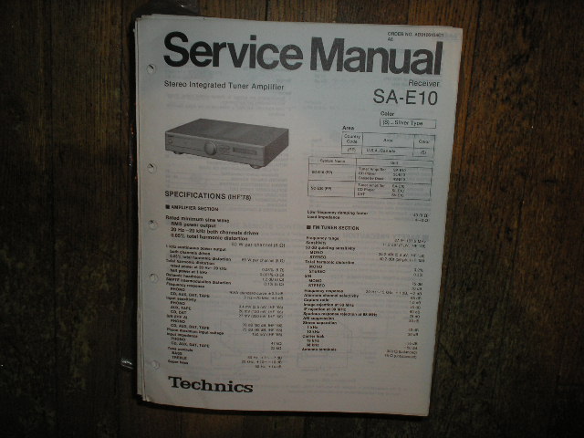 SA-E10 Receiver Service Manual