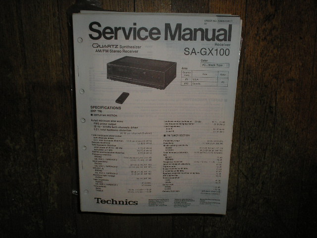 SA-GX100 Receiver Service Manual