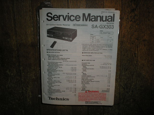 SA-GX303 Receiver Service Manual
