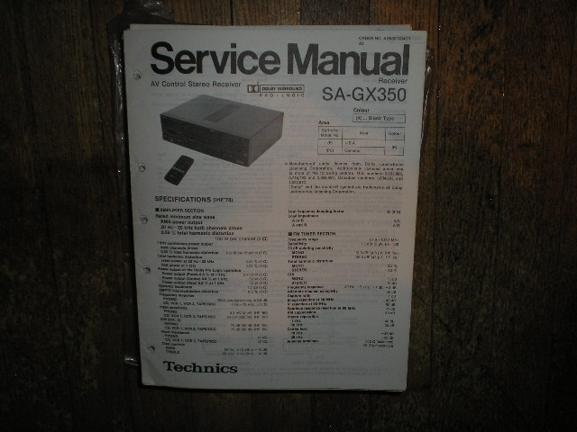 SA-GX350 Receiver Service Manual