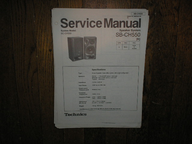 SB-CH550 Speaker System Service Manual  Technics 