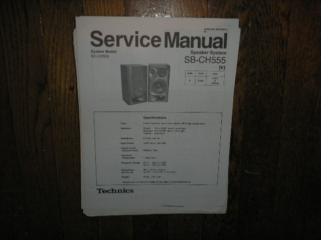 SB-CH555 Speaker System Service Manual  Technics 