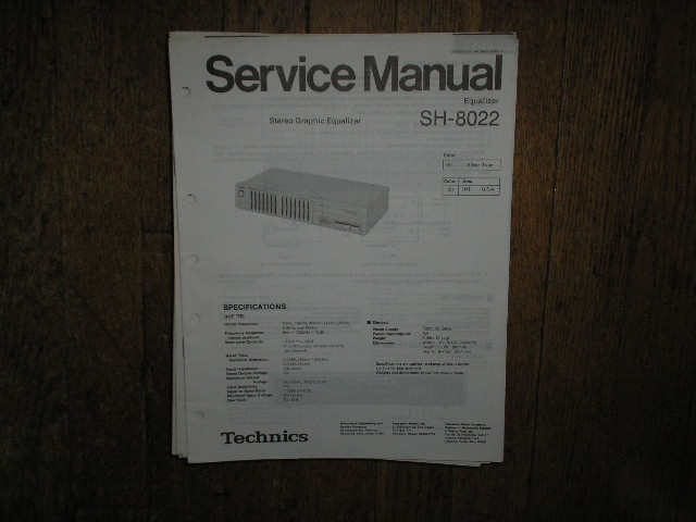 SH-8022 Equalizer Service Manual