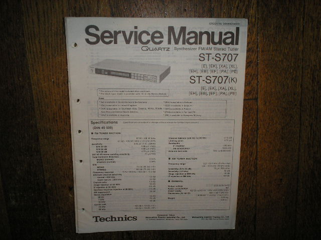 ST-S707 ST-S707K Tuner Service Manual  Technics
