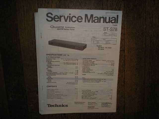 ST-S78 Tuner Service Manual  Technics