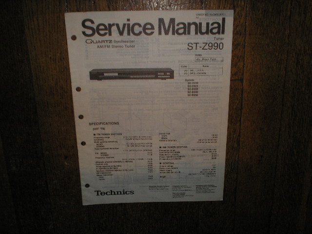 ST-Z990 Tuner Service Manual  Technics