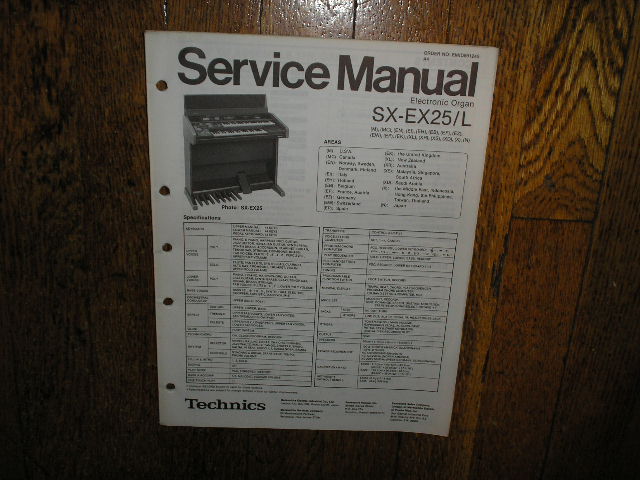 SX-EX25 SX-EX25L Electric Organ Service Manual