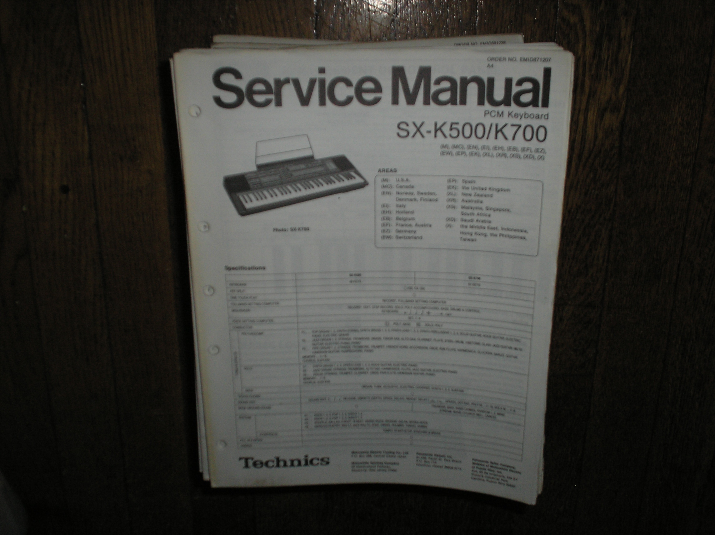 SX-K500 SX-K700 PCM Keyboard Service Manual