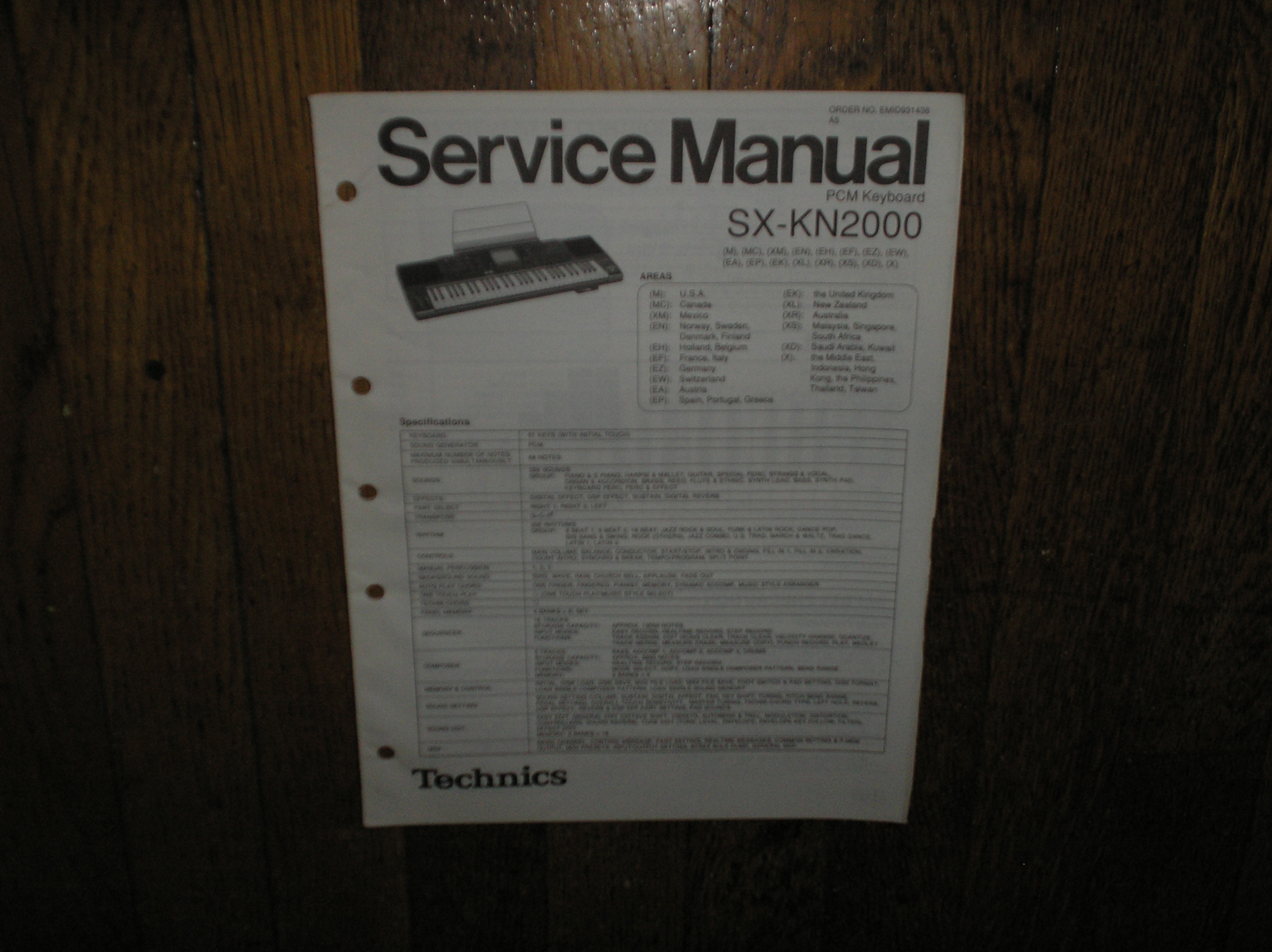 SX-KN2000 PCM Keyboard Service Manual