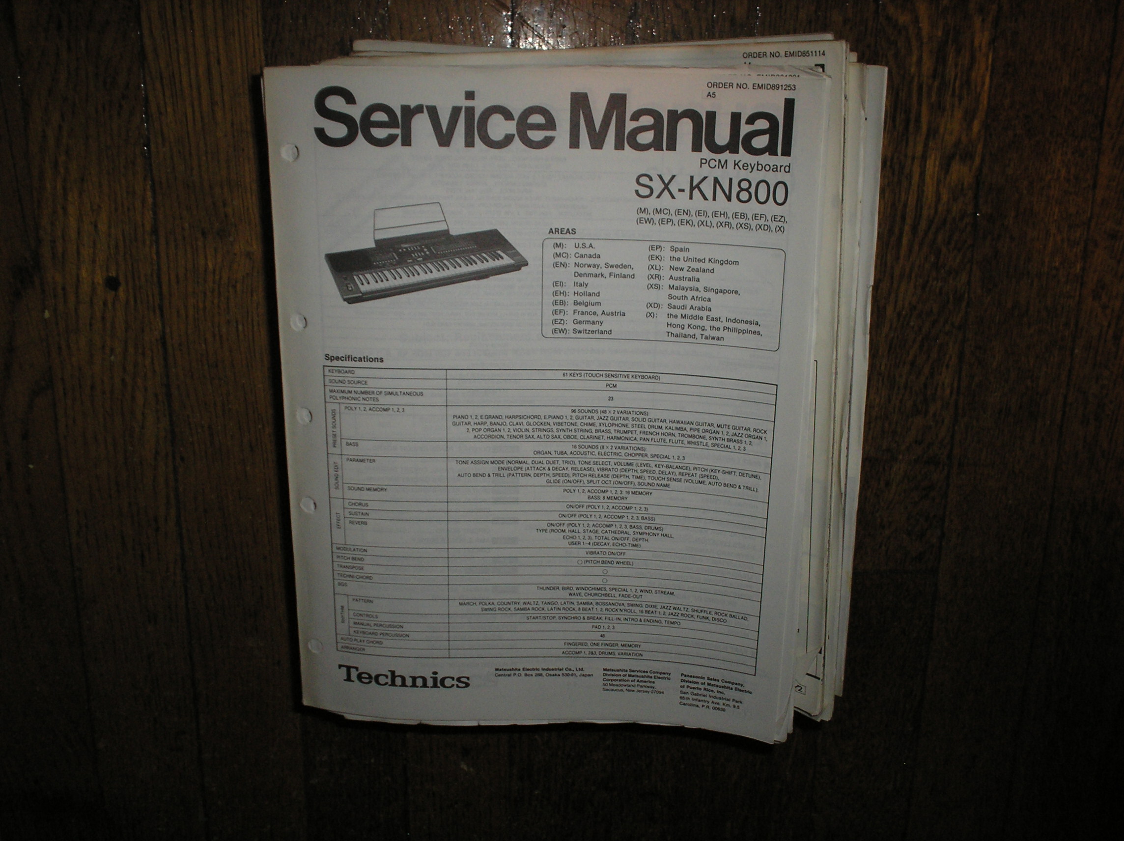 SX-KN800 PCM Keyboard Service Manual