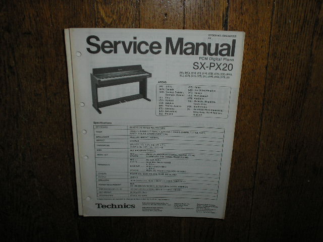 SX-PX20 PCM Digital Piano Service Manual