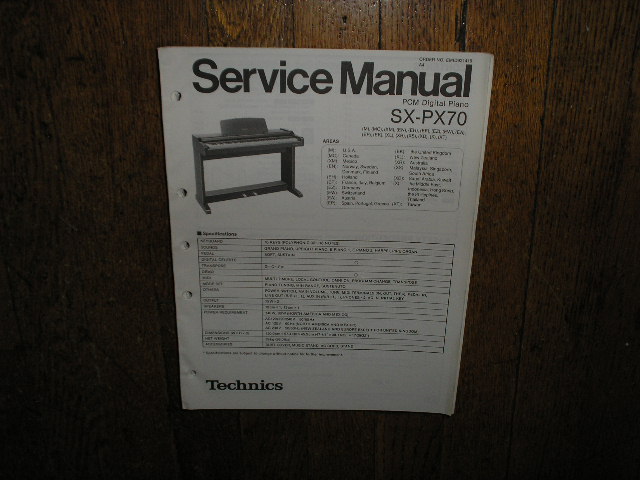 SX-PX70 PCM Digital Piano Service Manual