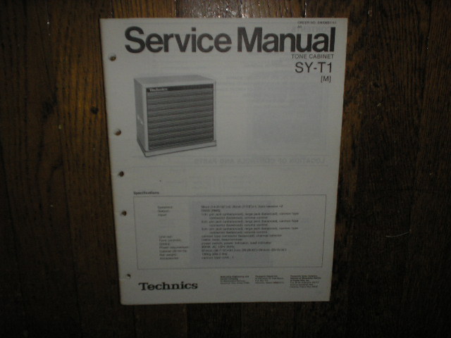 SY-T1 Speaker System Service Manual  Technics 