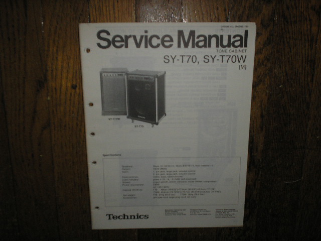 SY-T70 SY-T70W Speaker Service Manual  Technics 