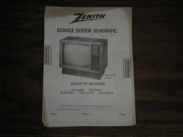 SD2569W SD2569X SD2705G3 SD2707N3 SD2709P3 TV Service Diagram CM-139 B-3 S T Chassis Television Service Information With Schematics