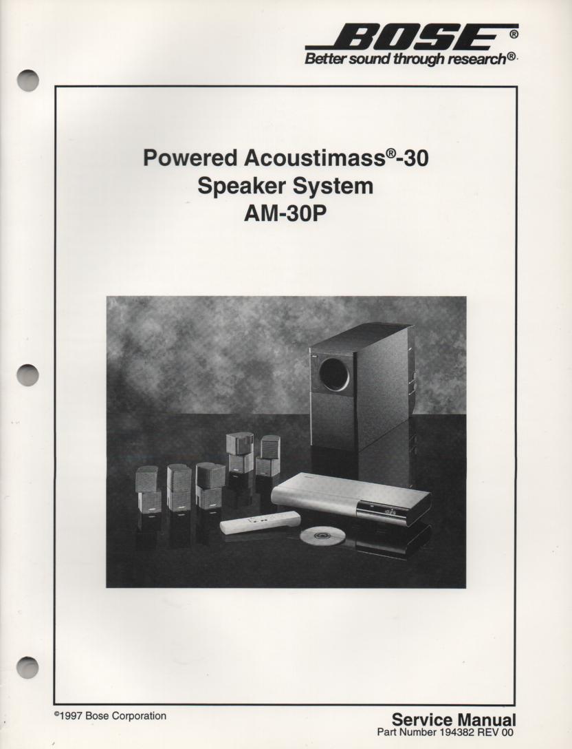 AM-30P Acoustimass-30P Powered Speaker System Service Manu  Bose 