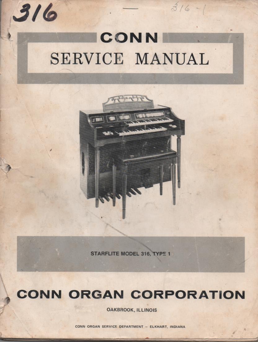 316 Starflite Type-1 Organ Service Manual It contains parts lists schematics and board layouts