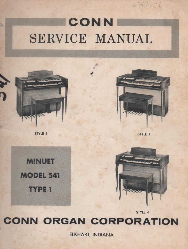 541 Minuet Organ Type 1 Style 1 3 4 Service Manual It contains parts lists schematics and board layouts 