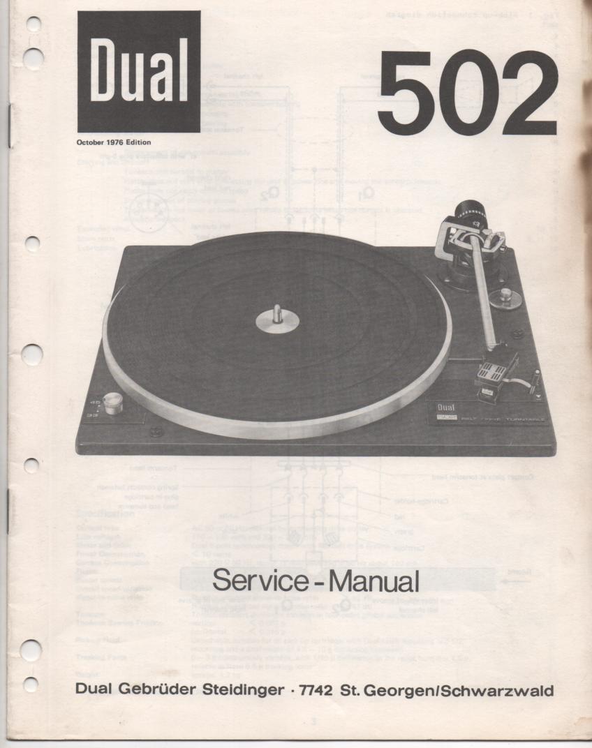 502 Turntable Service Manual