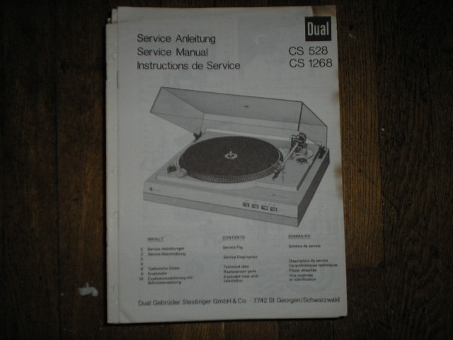CS528 CS1268 CS 528 CS 1268 Turntable Service Manual