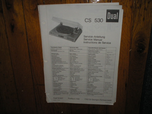 CS530 CS 530 Turntable Service Manual