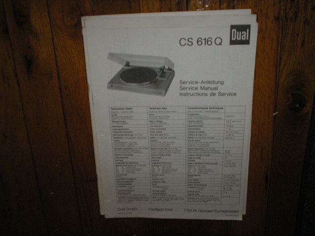CS616Q CS 616 Q Turntable Service Manual