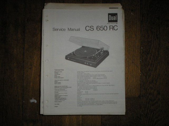 CS650RC CS 650 RC Turntable Service Manual