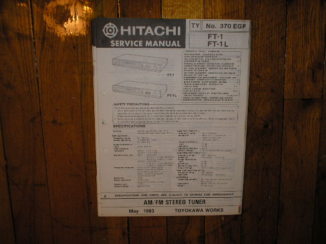 FT-1 FT-1L Tuner Service Manual  Hitachi
