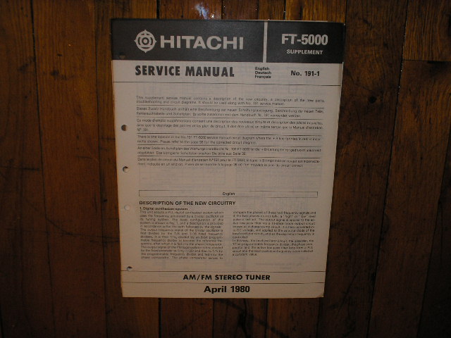 FT-5000 Tuner Service Manual Supplement French  Hitachi