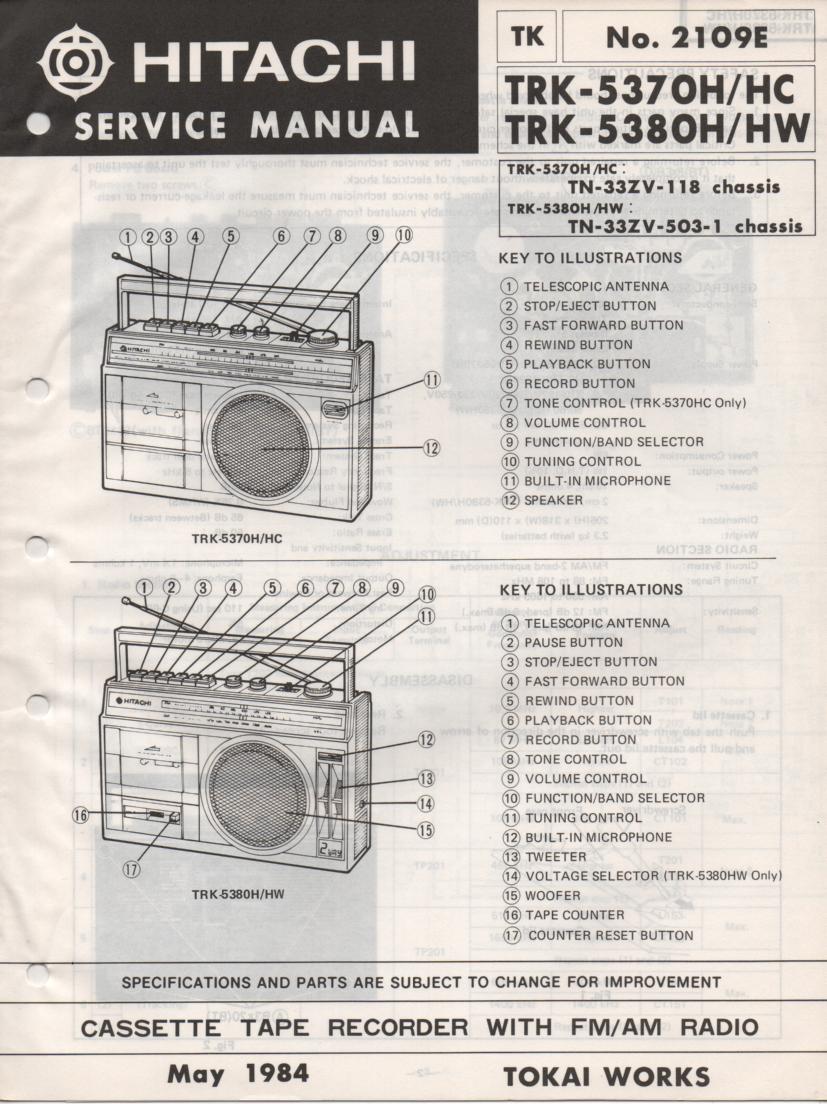 TRK-5370H TRK-5370HC TRK-5380H TRK-5380HW Radio Service Manual