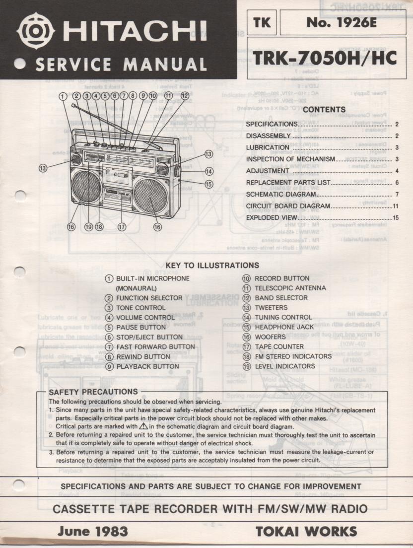 TRK-7050H TRK-7050HC Radio Service Manual