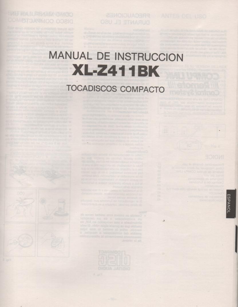 XL-Z411BK CD Player Owners Manual
Spanish