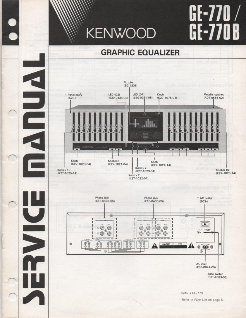 GE-770 GE-770 B Graphic Equalizer Service Manual B51-1482 ...220