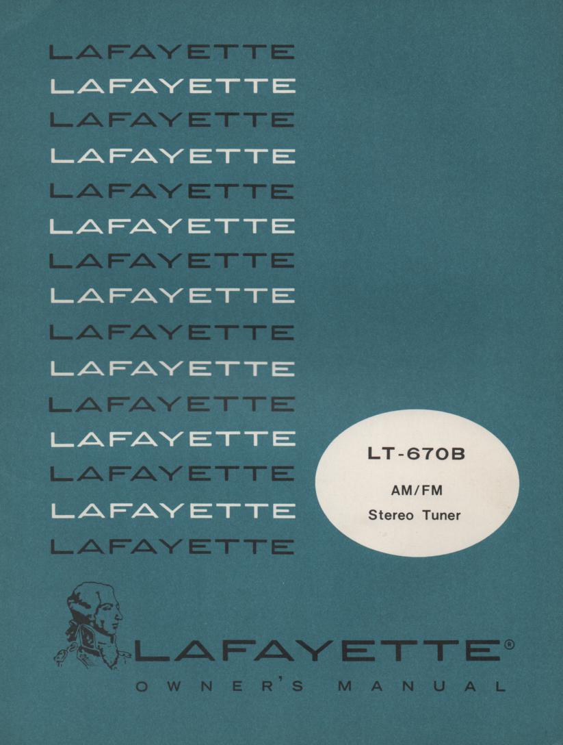 LT-670B Tuner Manual  LAFAYETTE